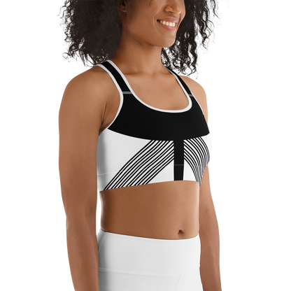 BabyCakes Sports Bra - Black & White Stripe