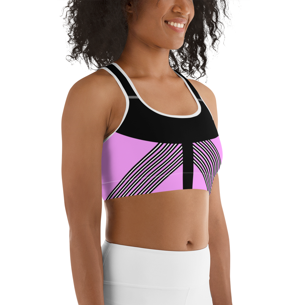 BabyCakes Sports Bra - 'Fashion Passion' - Pink & Black