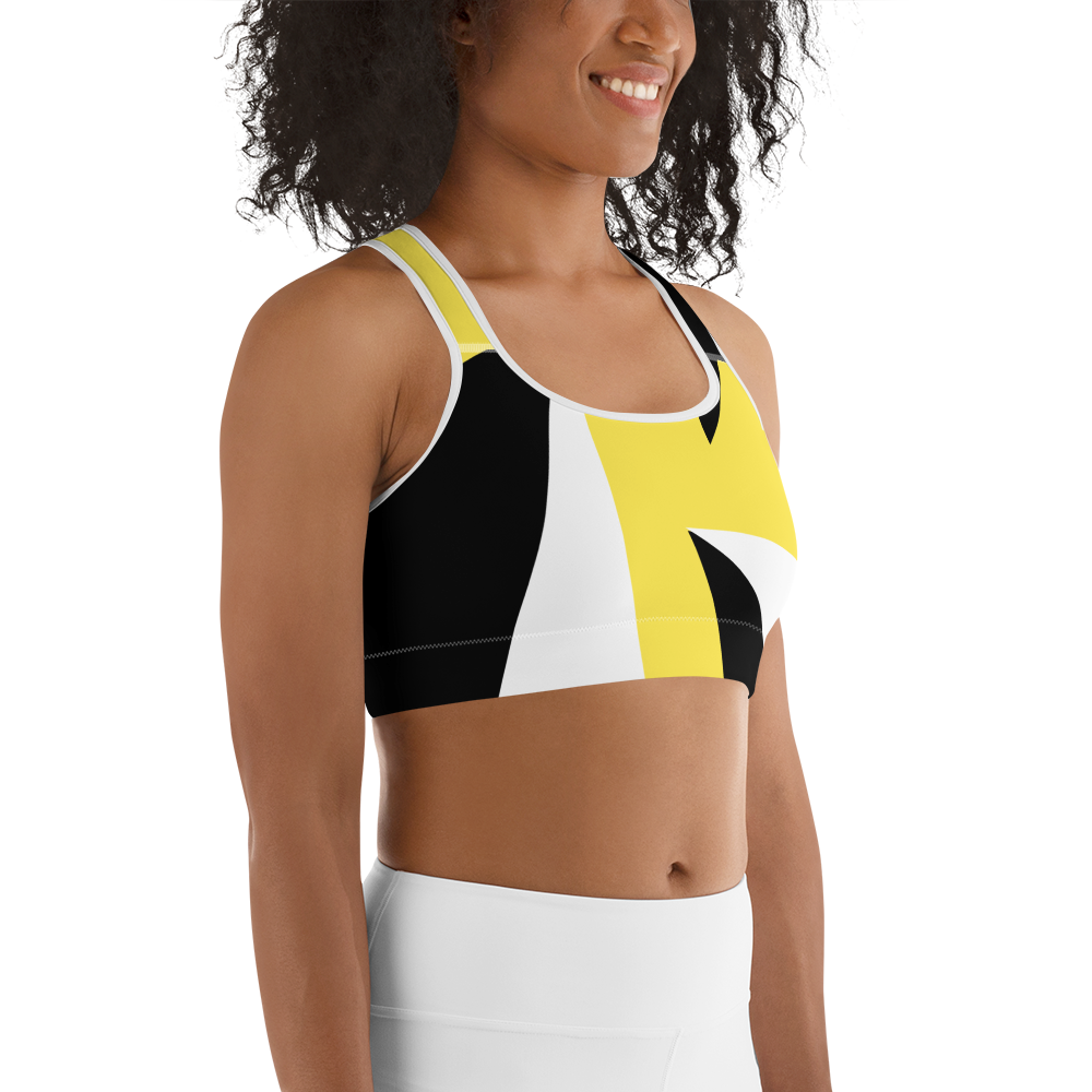 BabyCakes Sports Bra - Black & Yellow