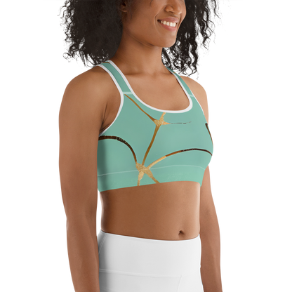 BabyCakes Sports Bra - Teal & Gold