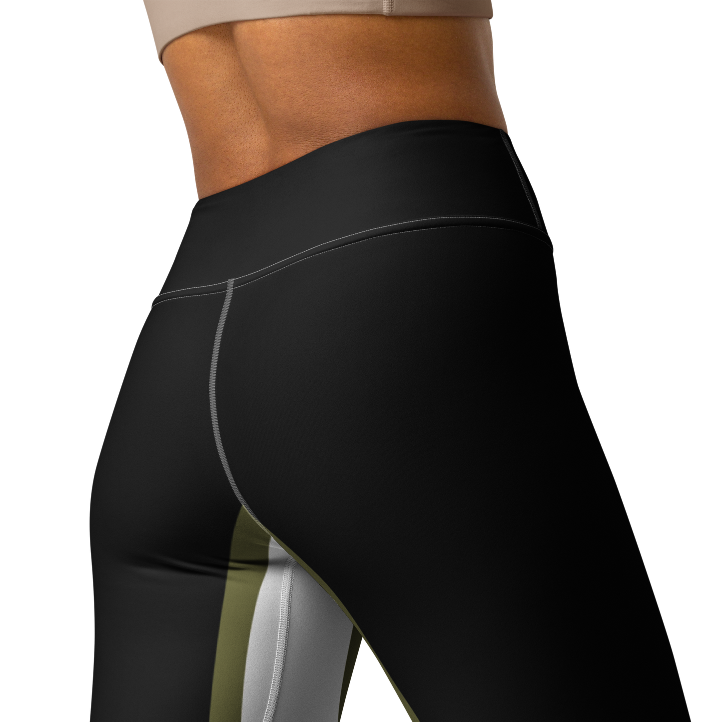 BabyCakes Yoga Leggings - Green Stripe