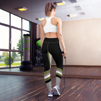 BabyCakes Yoga Leggings - Green Stripe