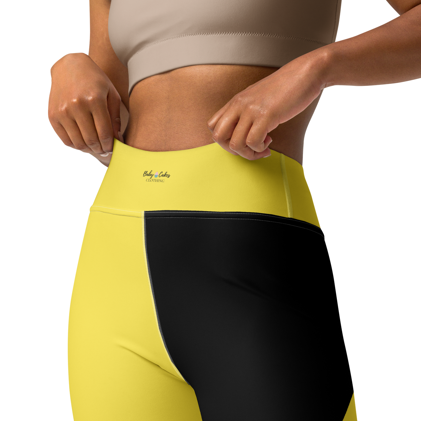 BabyCakes Yoga Leggings - Black & Yellow