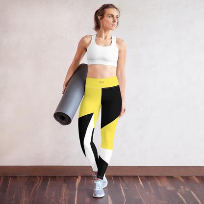 BabyCakes Yoga Leggings - Black & Yellow