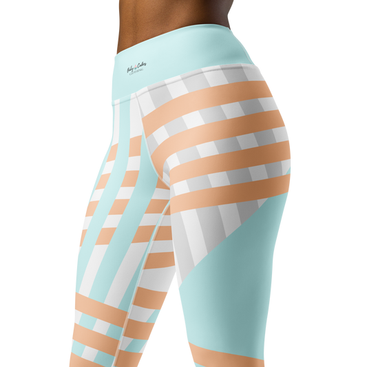 BabyCakes Yoga Leggings - Peach & Baby Blue