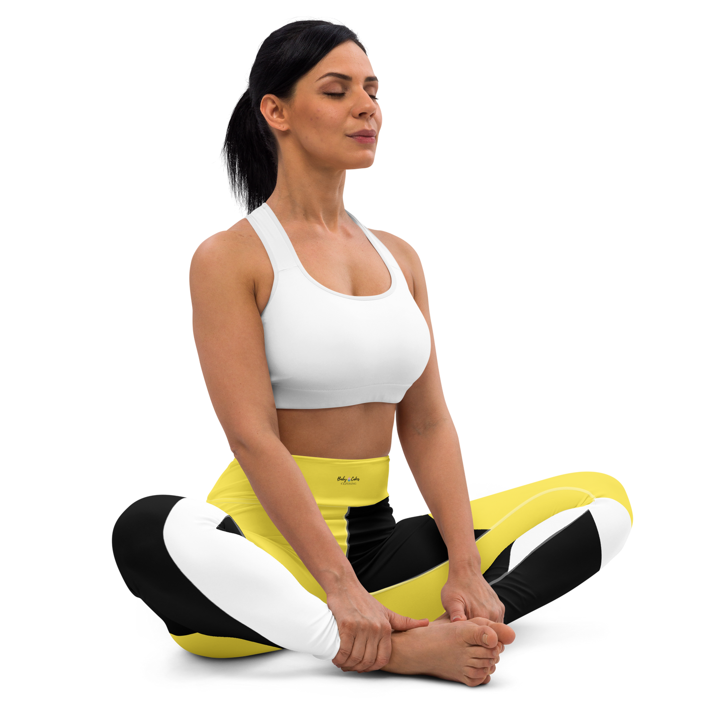 BabyCakes Yoga Leggings - Black & Yellow