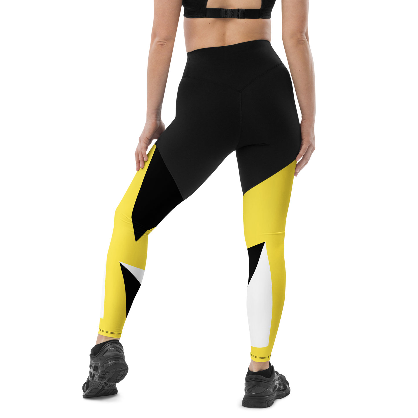 BabyCakes Sports Leggings - Black & Yellow