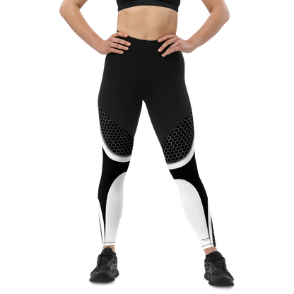 BabyCakes Sports Leggings - White & Black Grill