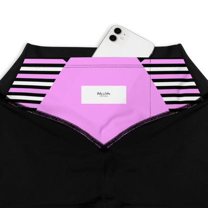 BabyCakes Sports Leggings - 'Fashion Passion' - Pink & Black