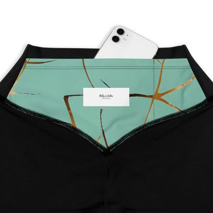 BabyCakes Sports Leggings - Teal & Gold