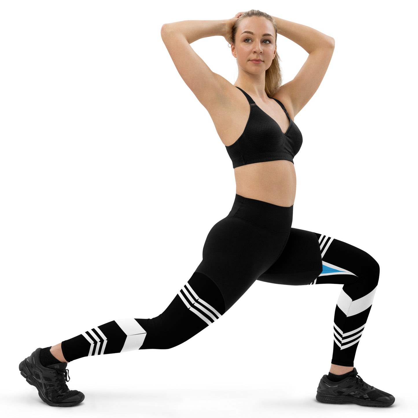 BabyCakes Sports Leggings - Black & White Stripes