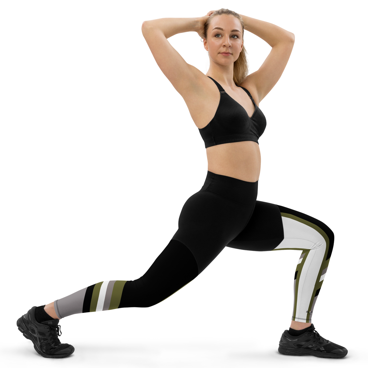 BabyCakes Sports Leggings - Green Stripes