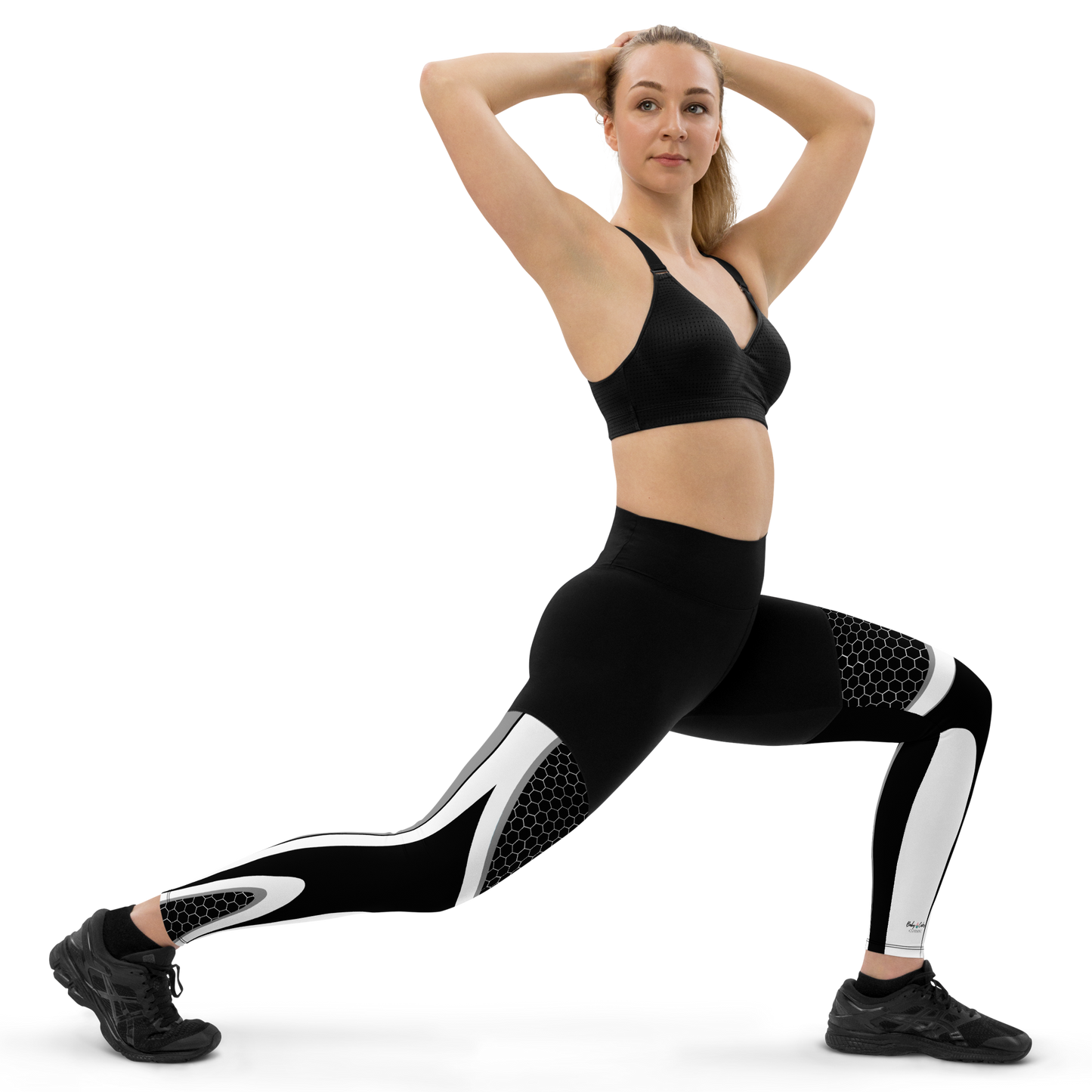 BabyCakes Sports Leggings - White & Black Grill