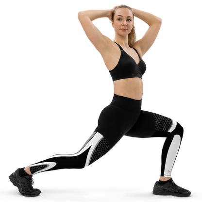 BabyCakes Sports Leggings - White & Black Grill